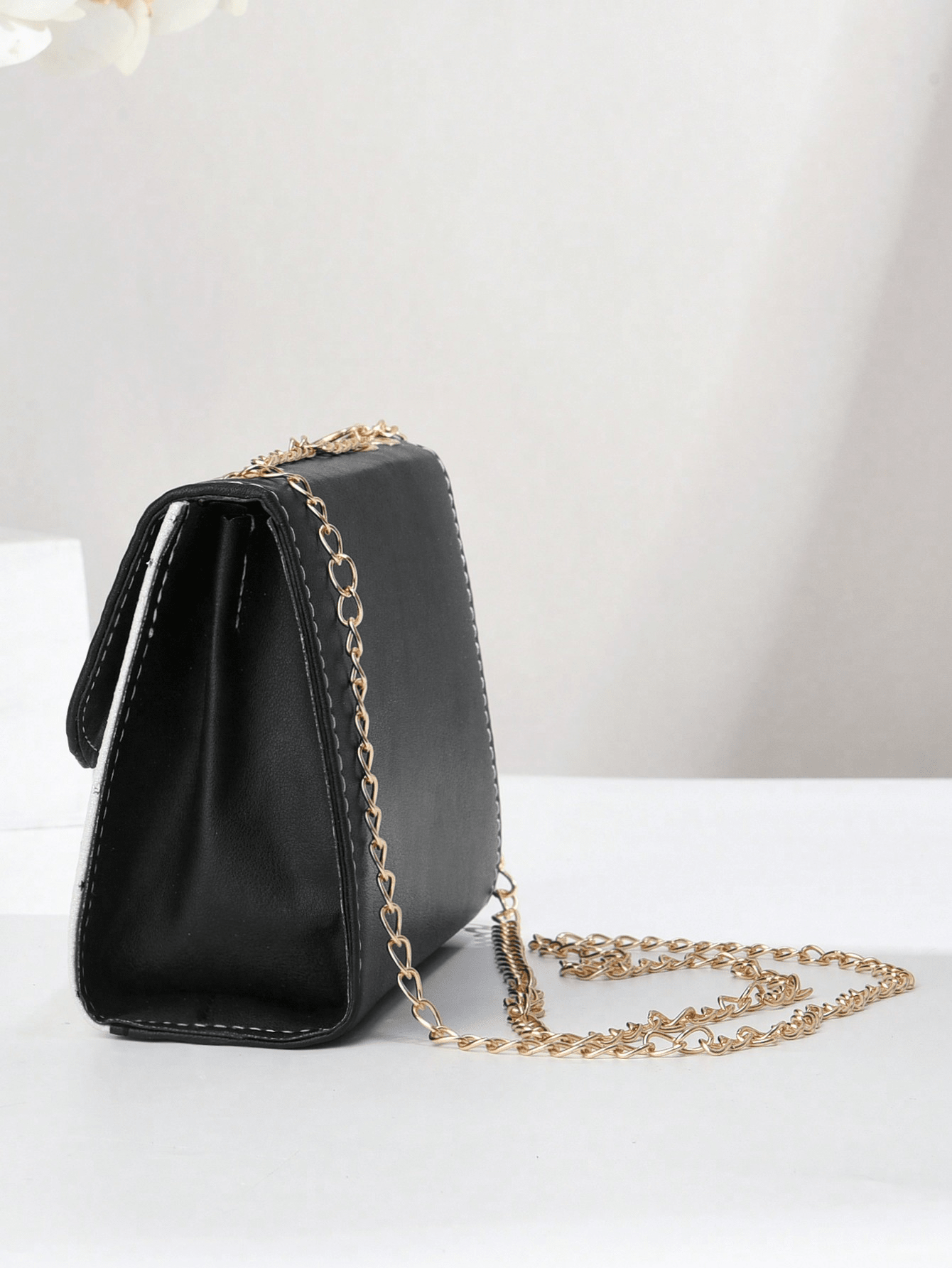 Women's Bow Faux Pearl Decor Square Bag Flap Chain PU Student Mini Crossbody Shoulder Bag Elegant Fashion Gift For Mom Girls