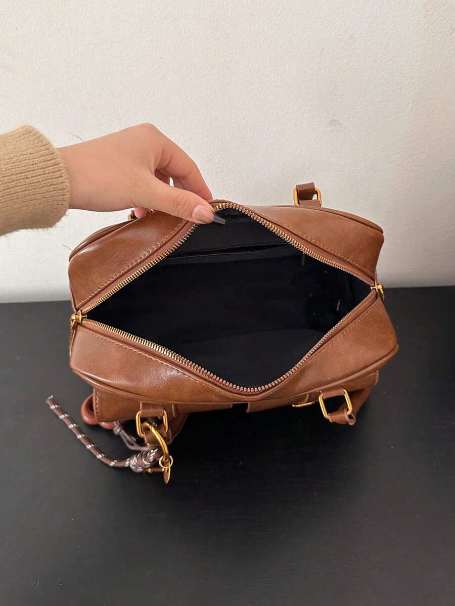 Women's Bread Knot Pendant Pillow Bag Multi-Pocket Shoulder Crossbody Armpit Bag Retro Simplicity Versatile Shopping Purse